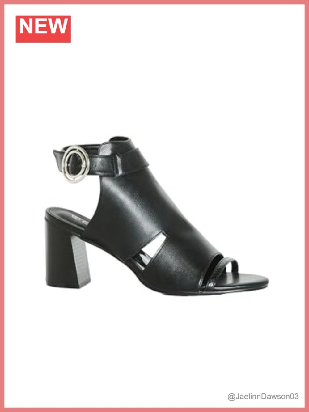 Wide Fit Buckle Ankle Bootie Open Toe Block Heel Shootie